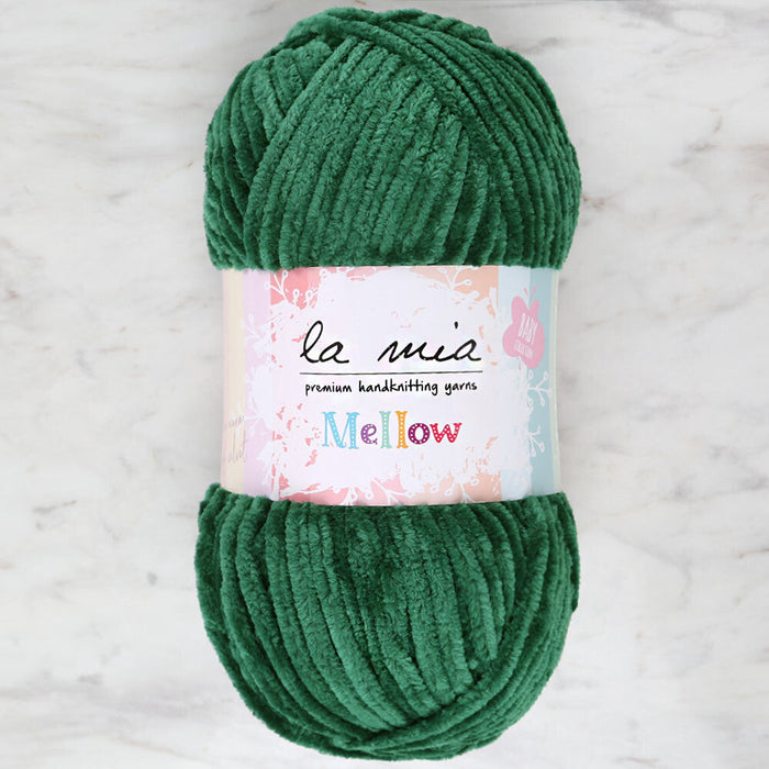 La Mia Mellow Chenille Yarn, Green - 928