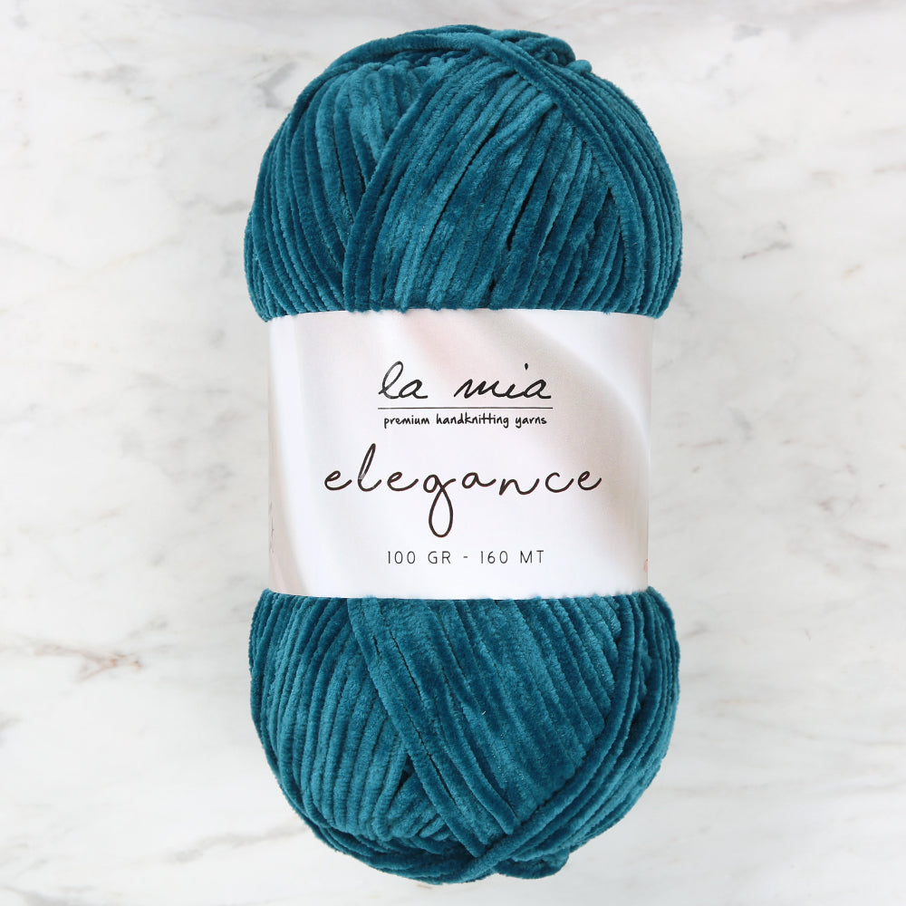 La Mia Elegance Fine Velvet Hand Knitting Yarn,Petrol Green  - L918