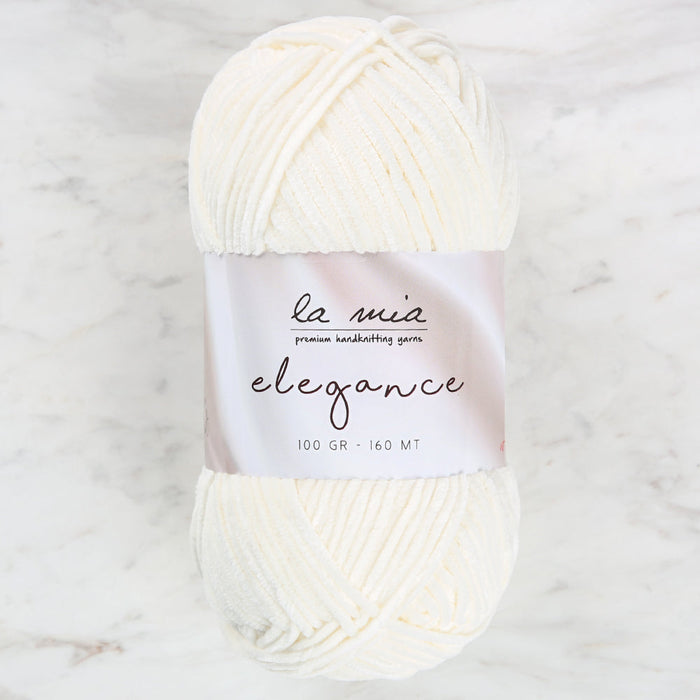 La Mia Elegance Fine Velvet Hand Knitting Yarn,Cream - L910