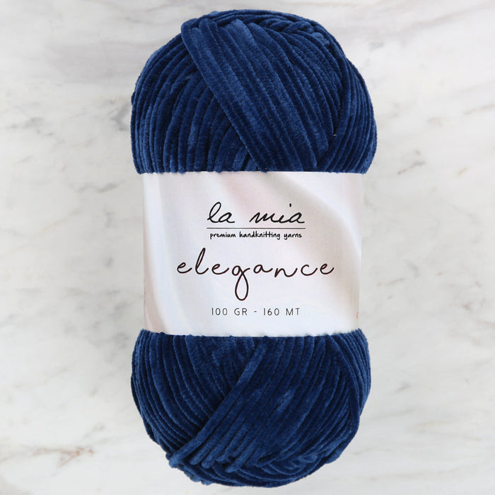 La Mia Elegance Fine Velvet Hand Knitting Yarn,Navy blue - L917