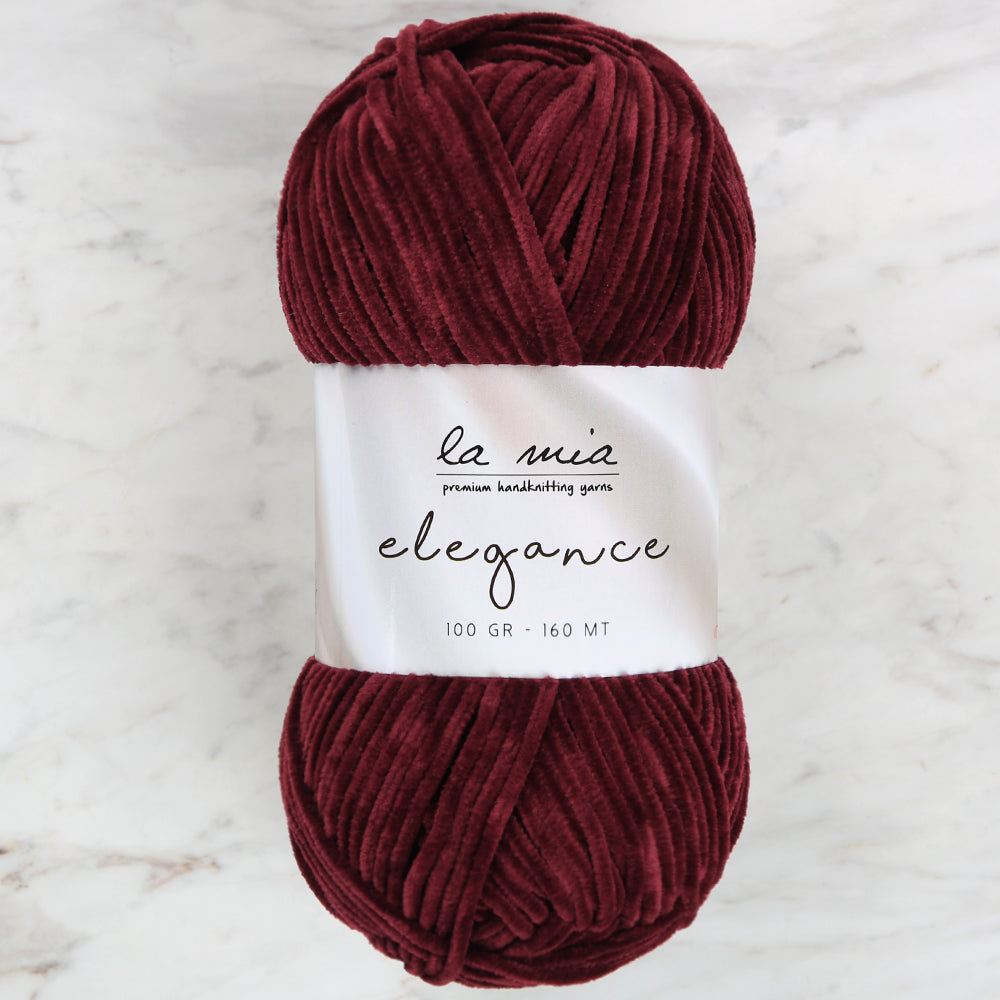 La Mia Elegance Fine Velvet Hand Knitting Yarn,Maroon - L912