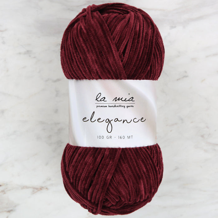 La Mia Elegance Fine Velvet Hand Knitting Yarn,Maroon - L912