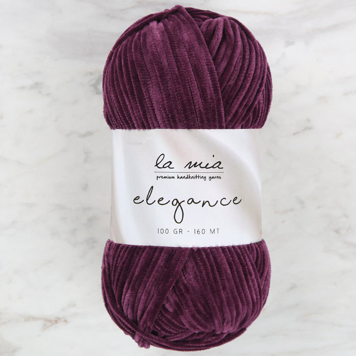 La Mia Elegance Fine Velvet Hand Knitting Yarn,Purple - L915