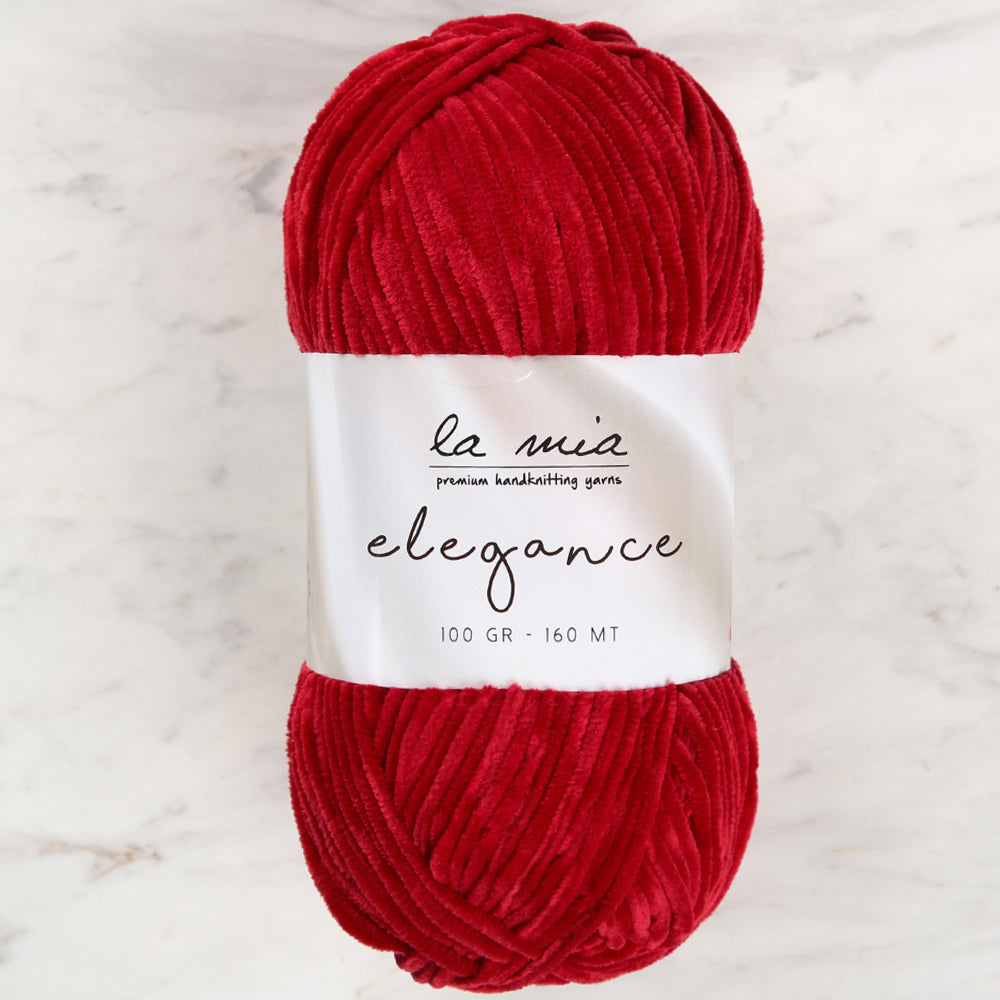 La Mia Elegance Fine Velvet Hand Knitting Yarn,Red - L927