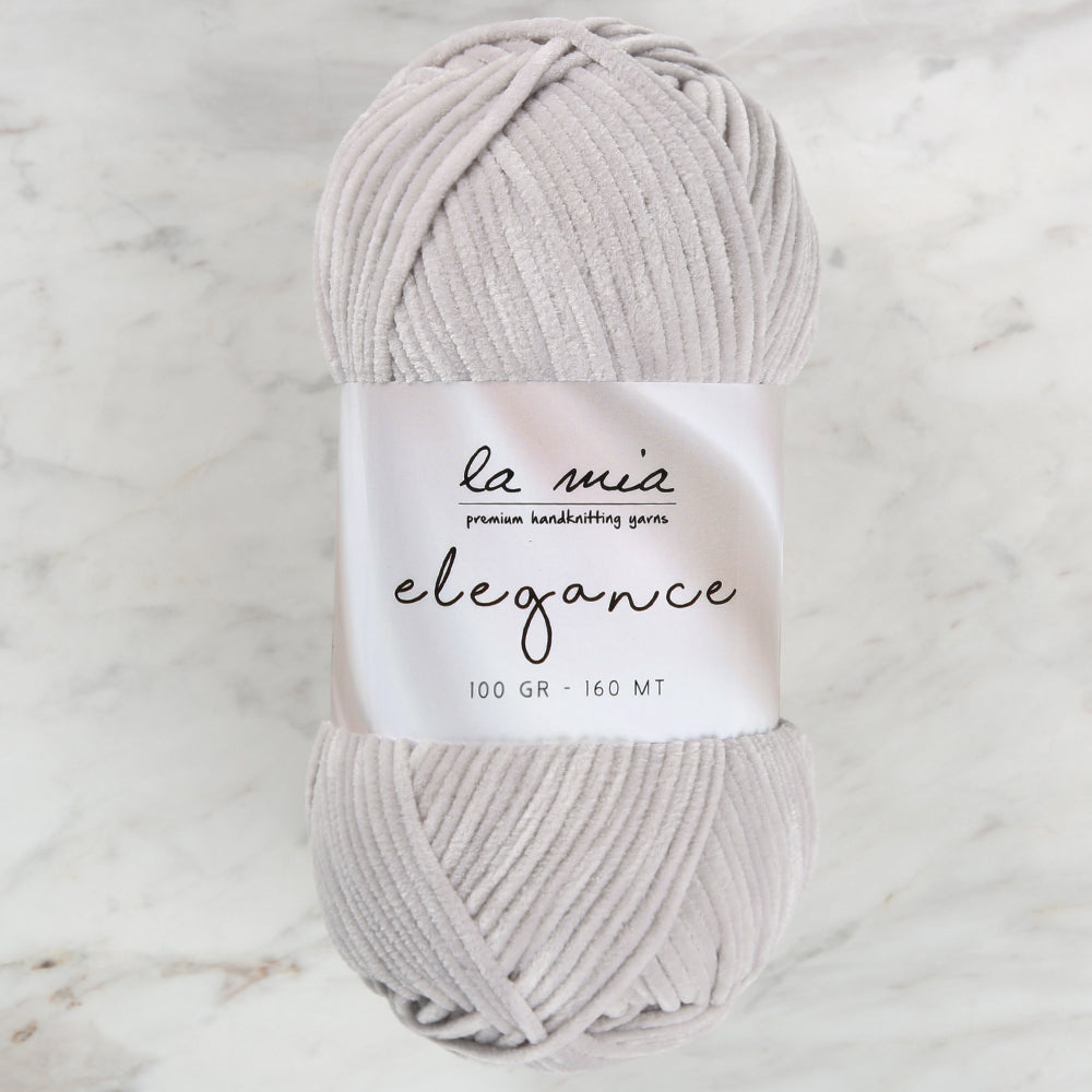 La Mia Elegance Fine Velvet Hand Knitting Yarn,Grey - L942