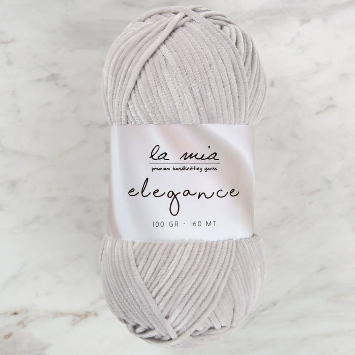 La Mia Elegance Fine Velvet Hand Knitting Yarn,Grey - L942