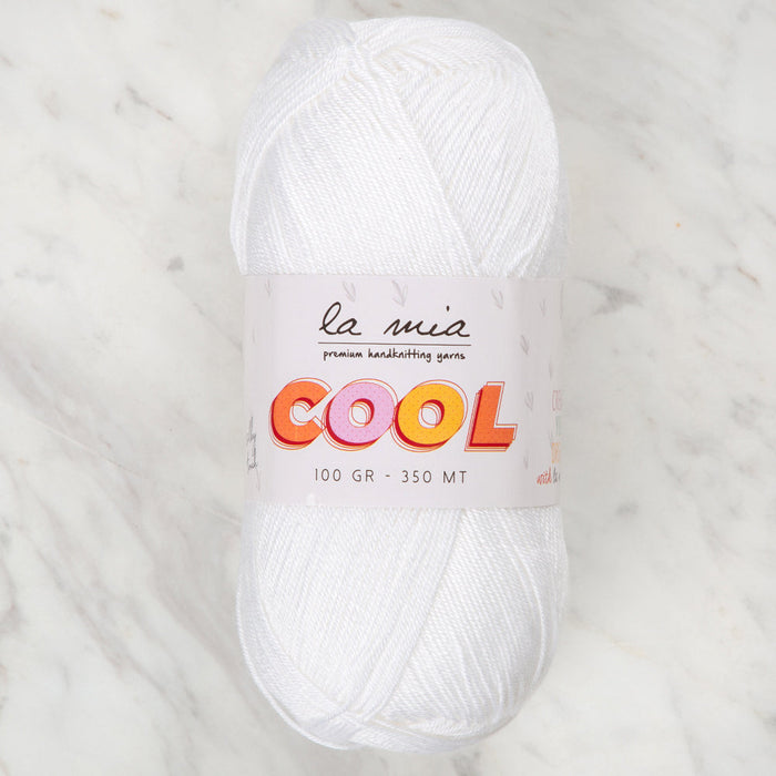La Mia Cool Hand Knitting Yarn ,White L001