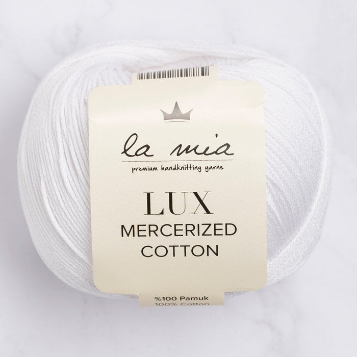 La Mia Lux Mercerized Cotton Yarn, White - 2