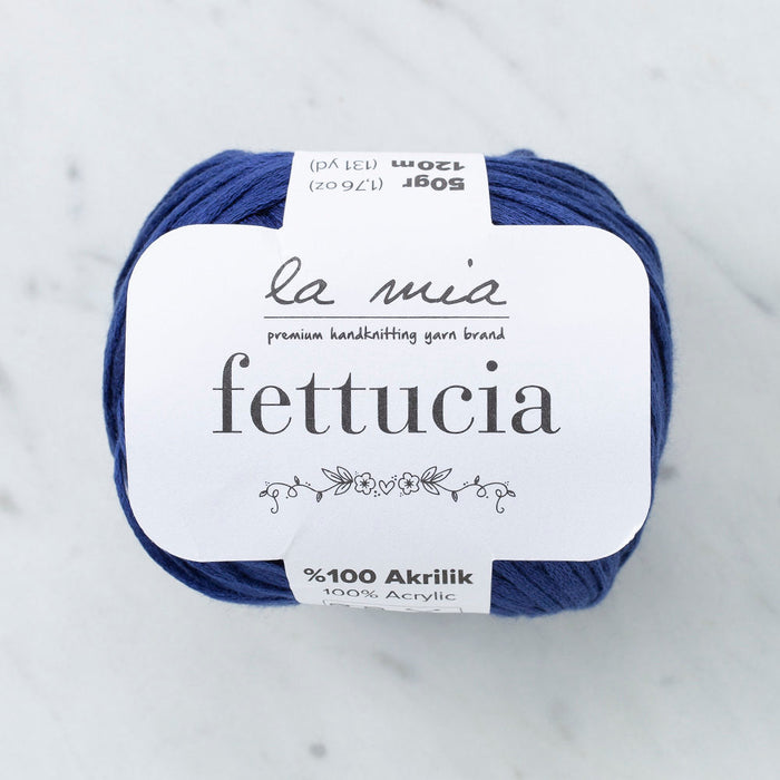 La Mia Fettucia  Yarn, Navy Blue - L023