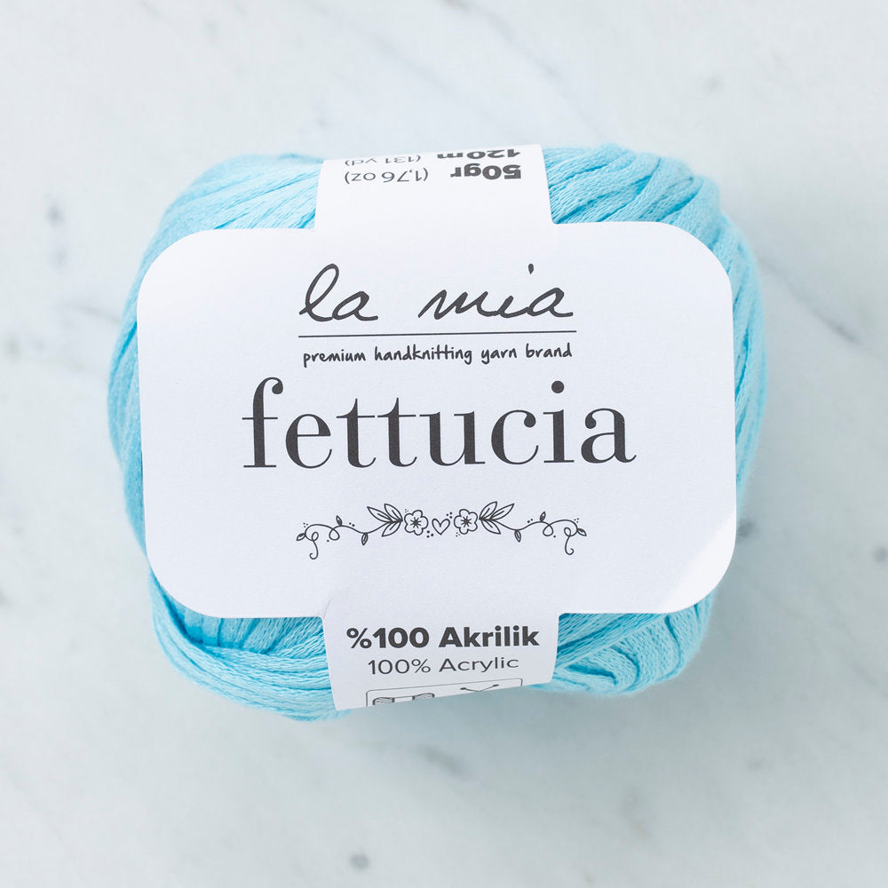 La Mia Fettucia  Yarn, Blue - L071