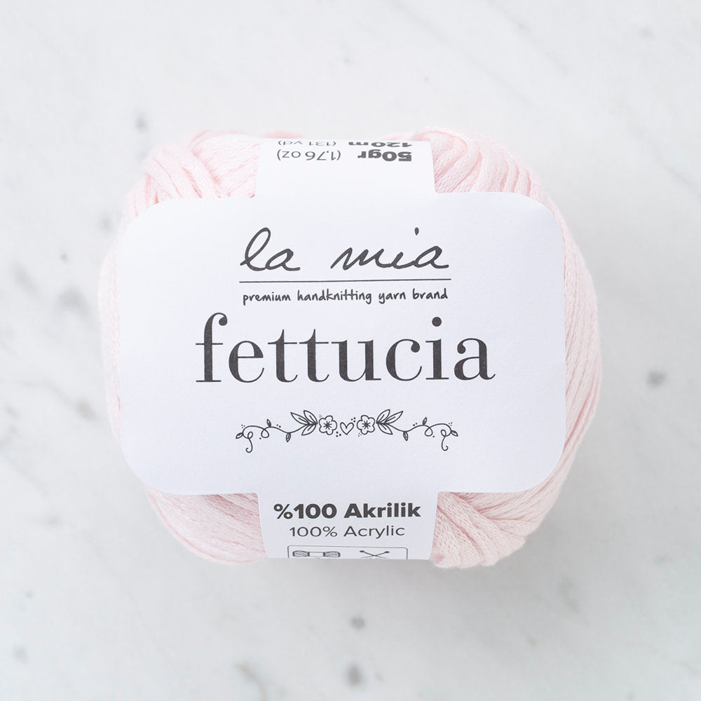 La Mia Fettucia  Yarn, Pinkish White - L063