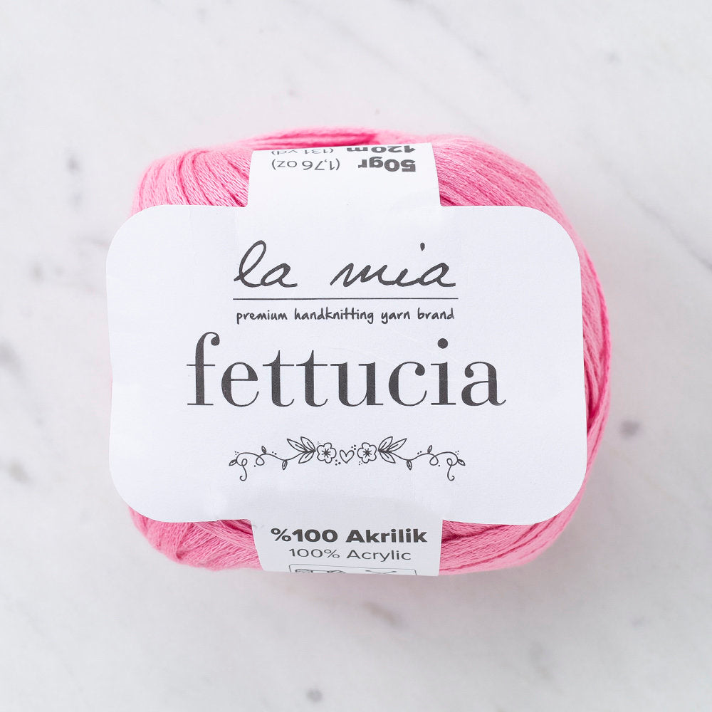La Mia Fettucia  Yarn, Pink - L046