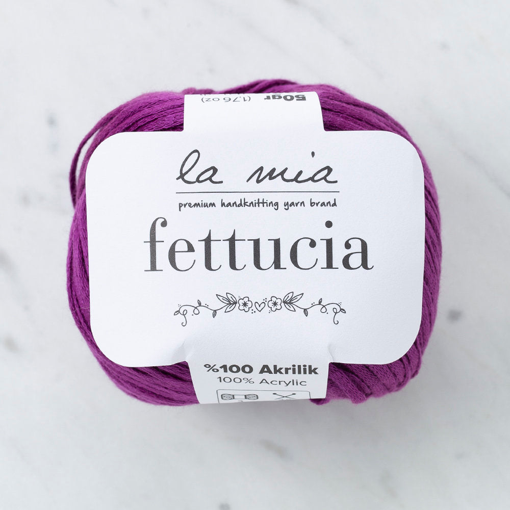 La Mia Fettucia  Yarn, Purple - L019