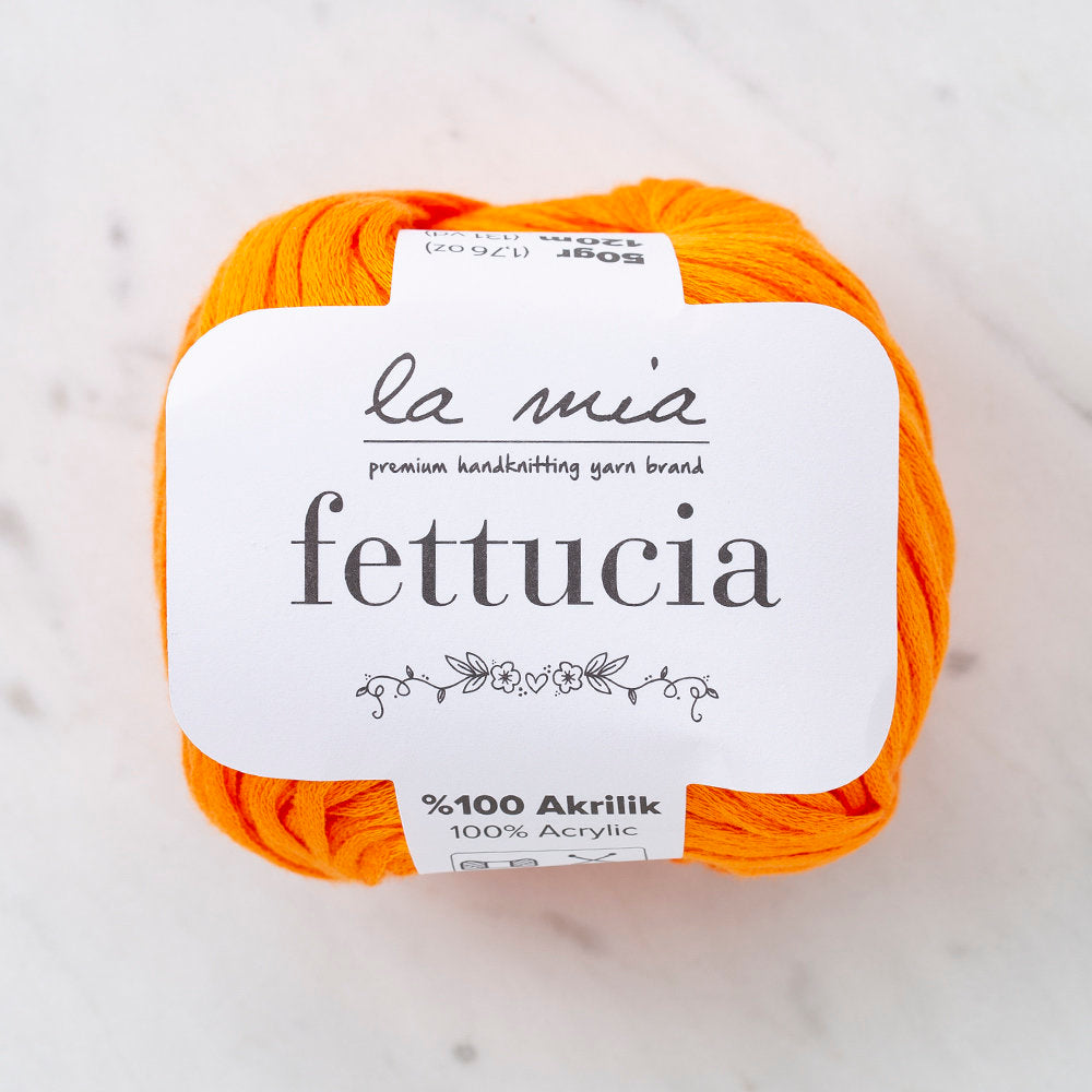 La Mia Fettucia  Yarn, Orange - L077