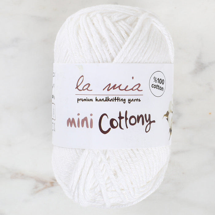 La Mia Mini Cottony 25 g Baby Yarn, White - L001
