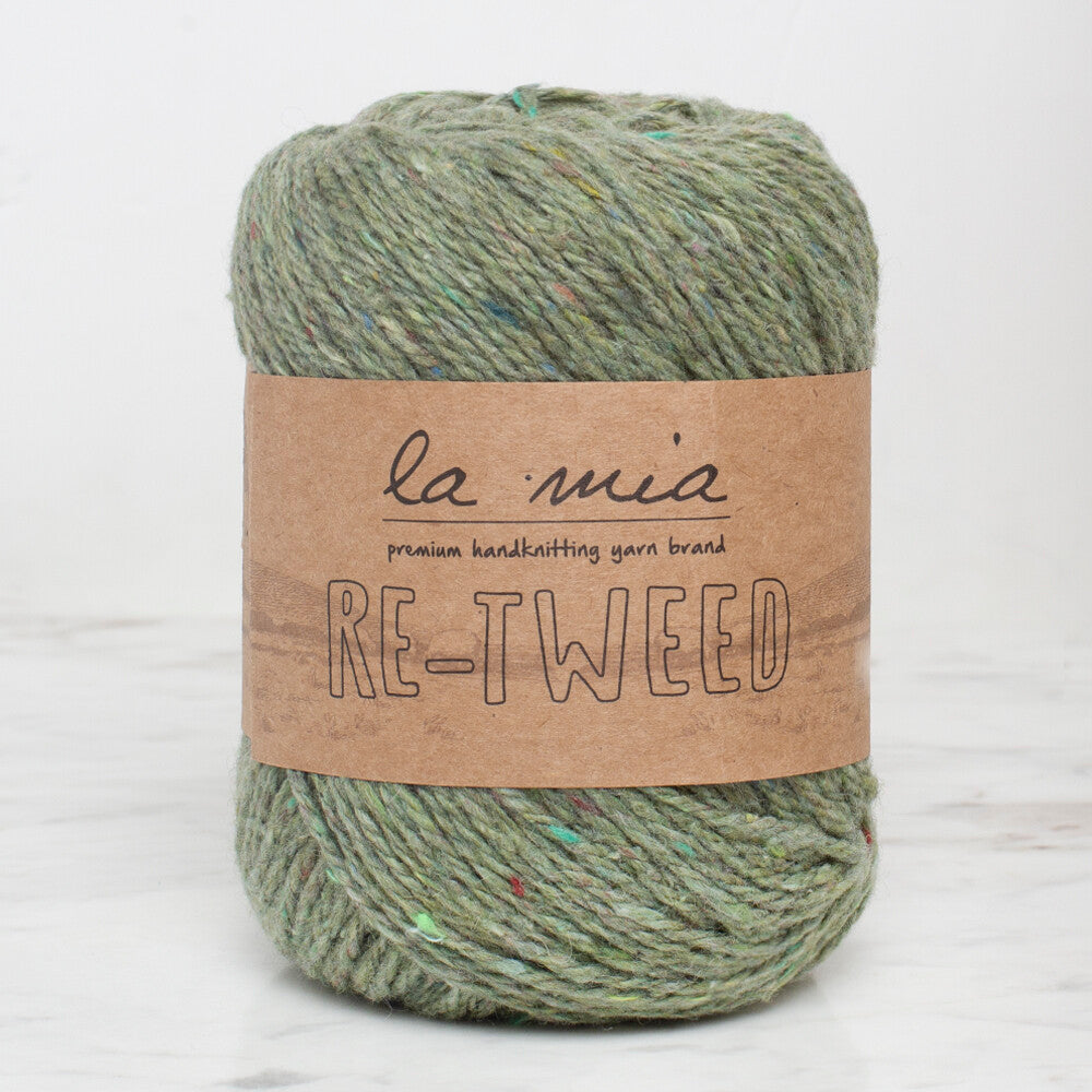 La Mia Re-Tweed  Melange Yarn, Green - L173