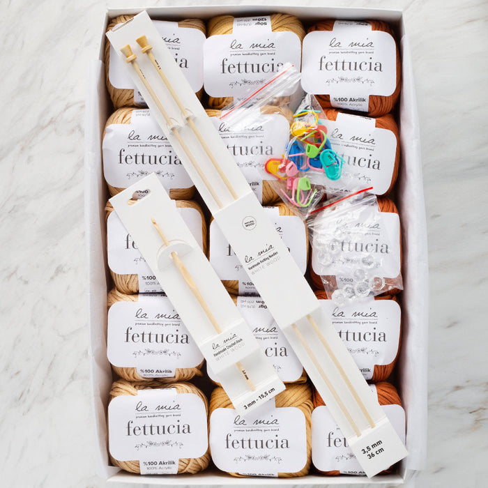 La Mia Fettucia Yarn Gift Set, Sunflower